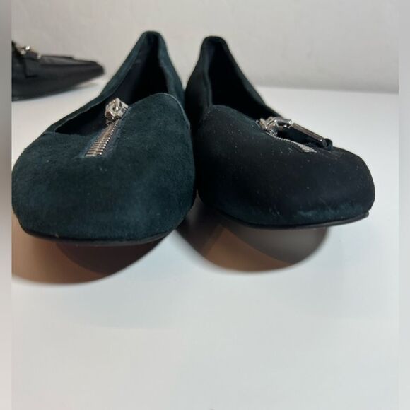 Rebecca Minkoff Green Leather front zip slip on Flat shoes size 8 - Picture 5 of 5